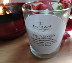 Come To Me Candle with Roots and Oils By Roots Of Earth