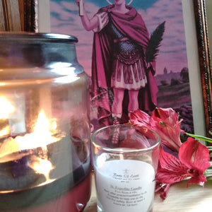 St Expedite Candle with Roots and Oils By Roots Of Earth