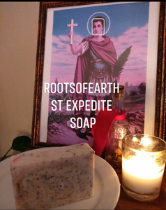 St. Expedite Conjure Soap Shea butter base organic roots